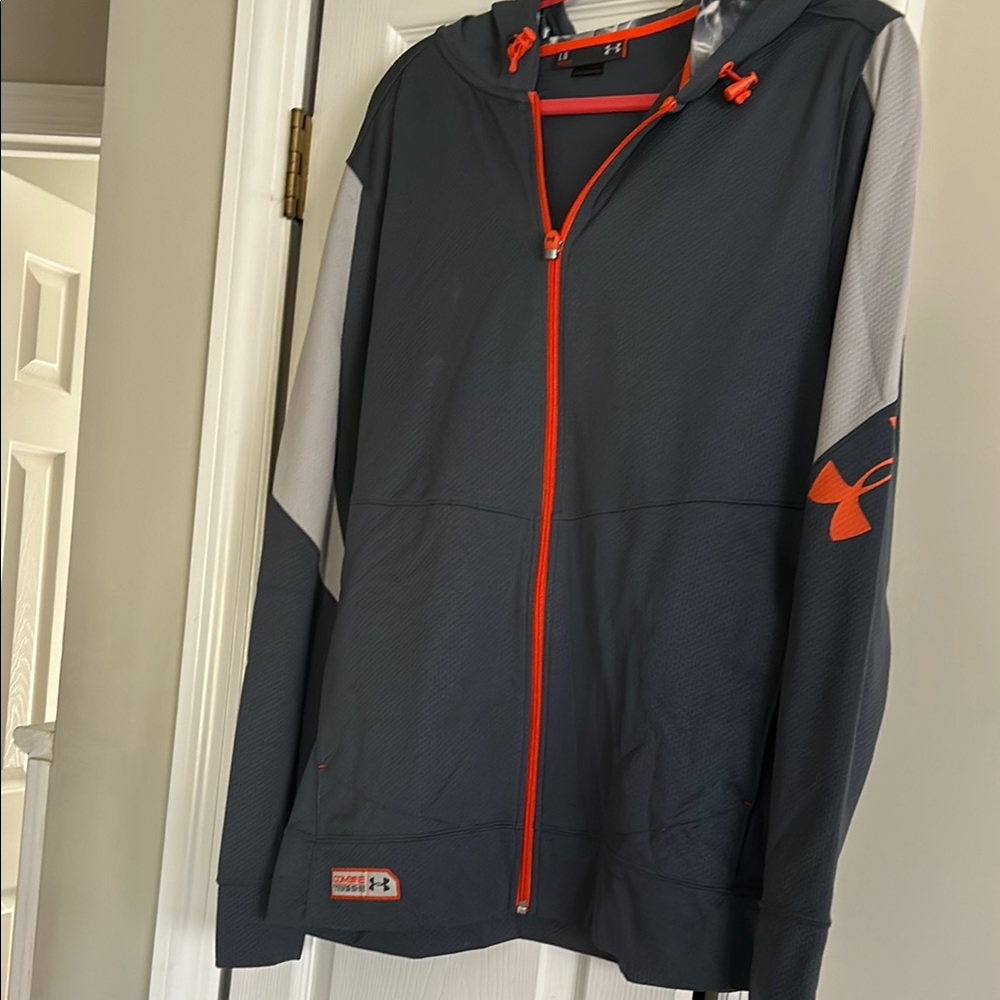 UA  Gray and Orange Performance Jacket.
Like new